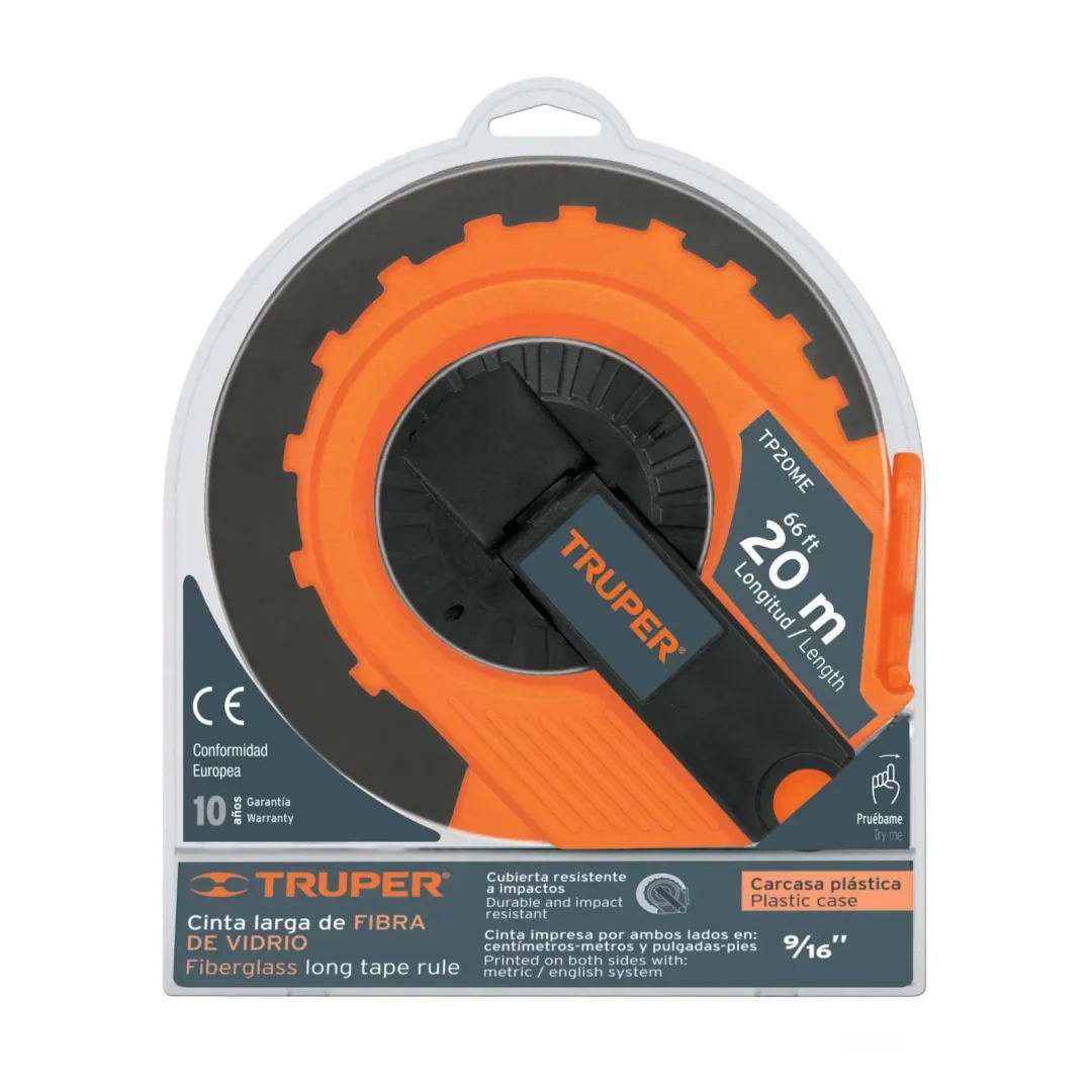 Cinta Larga Truper De Fibra De Vidrio De 20 M Tp20me 12638