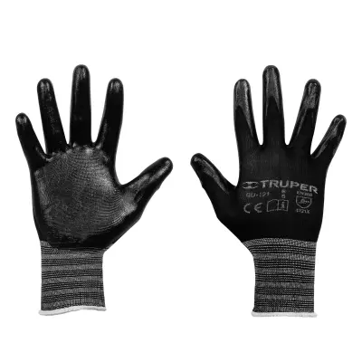 Guante Truper Con Palma Recubierta De Nitrilo - Negro, Ch