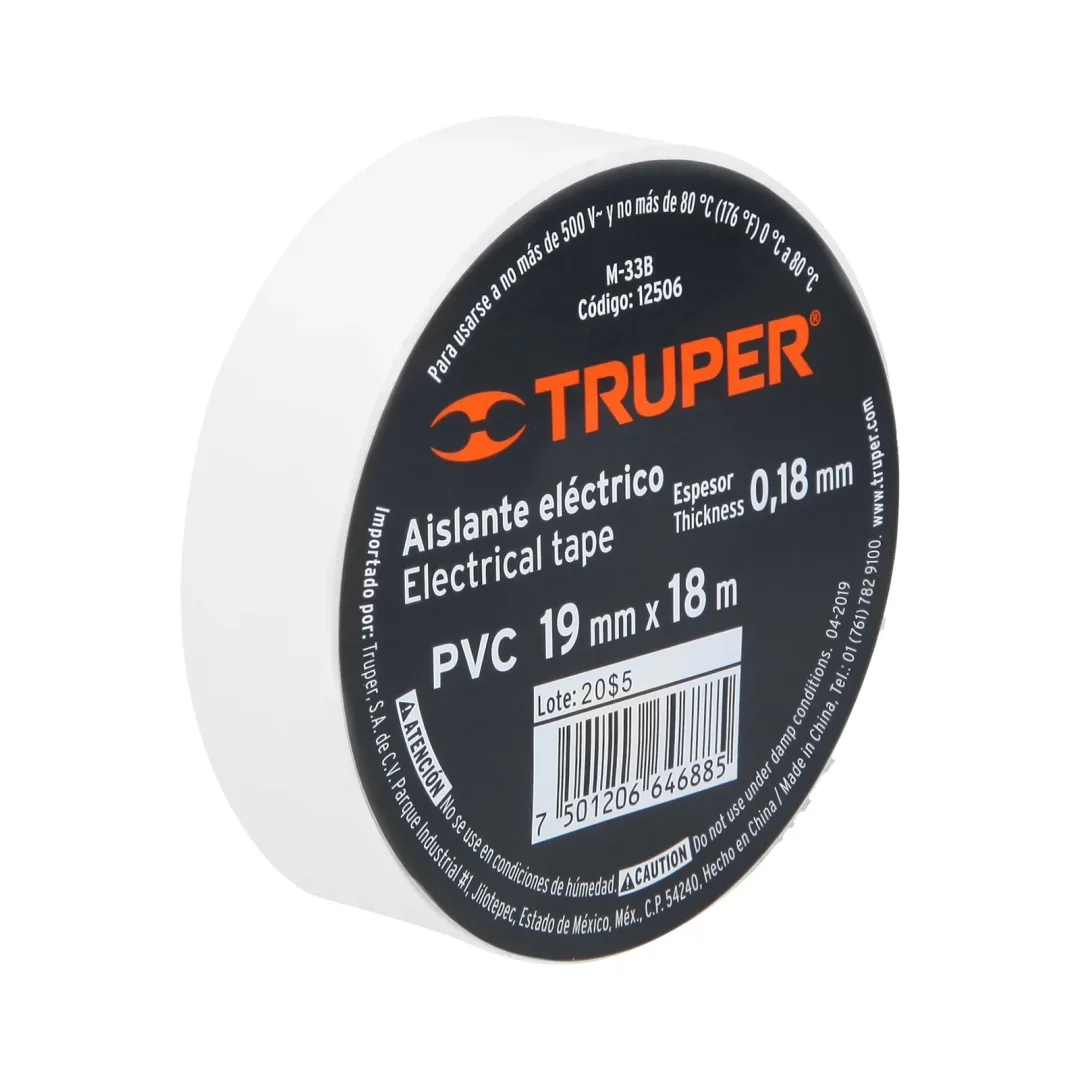 Cinta De Aislar Truper M-33 - Blanco