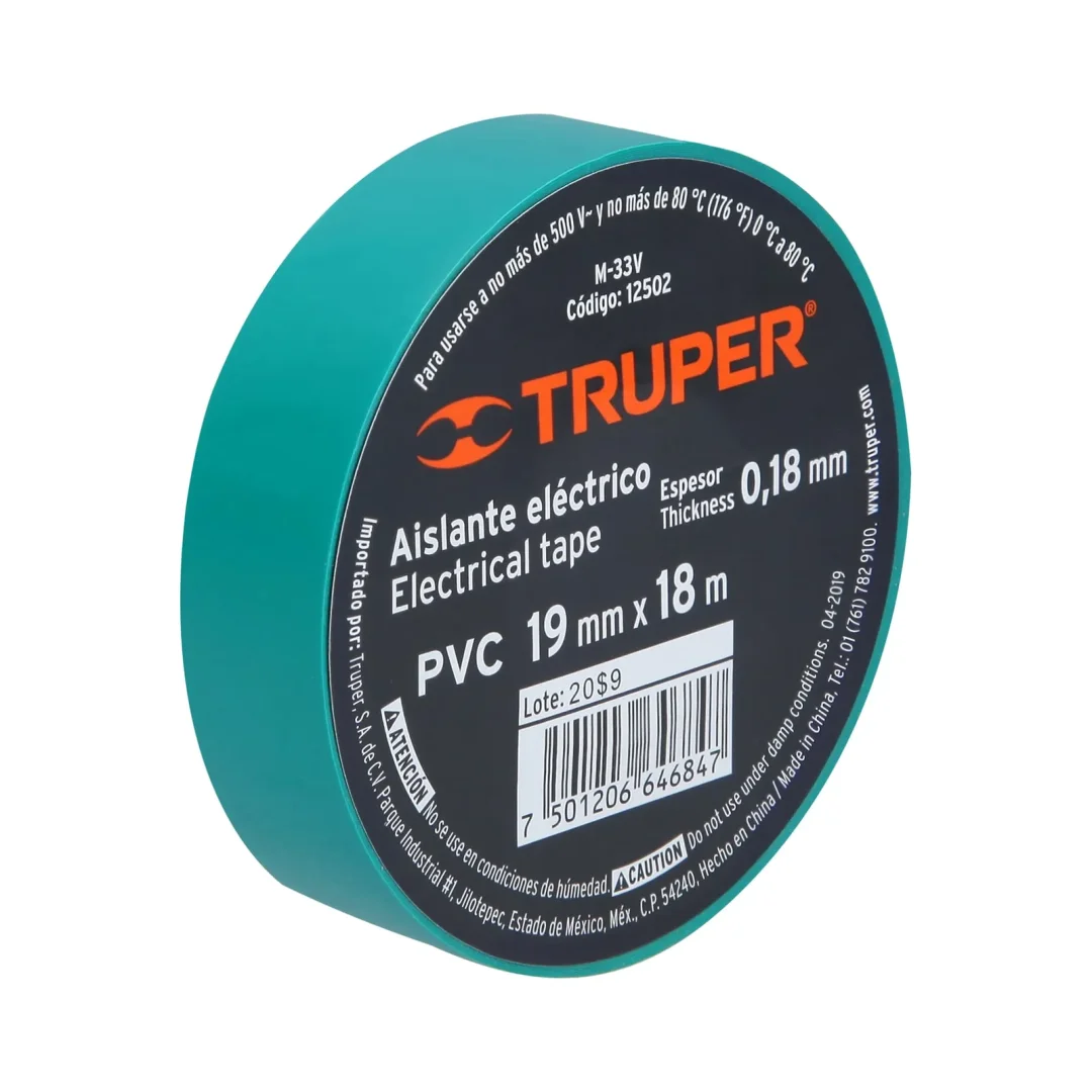 Cinta De Aislar Truper M-33 - Verde